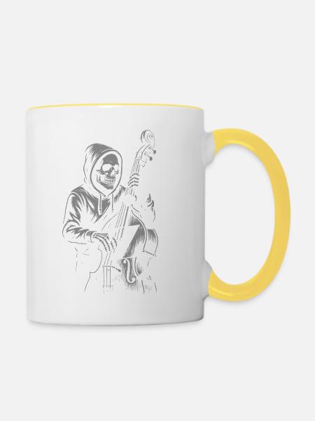 Jazz-Skelett-Serenade - Tasse zweifarbig - Weiß/Gelb