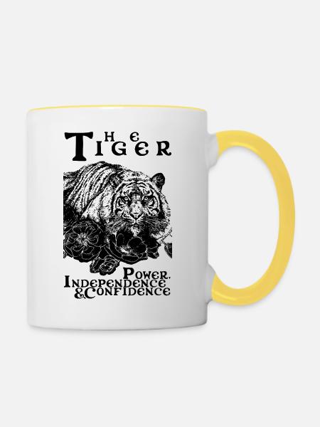 DER TIGER - Tasse zweifarbig - Weiß/Gelb