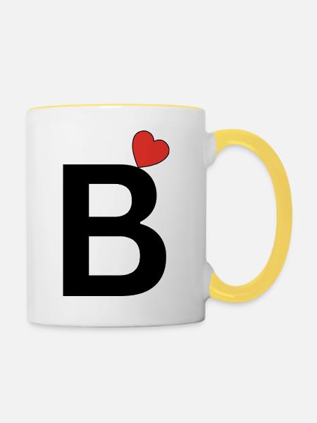 B - Tasse zweifarbig - Weiß/Gelb