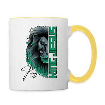 King Jesus - Lion of Judah - Christian - Contrasting Mug - white/yellow - Right