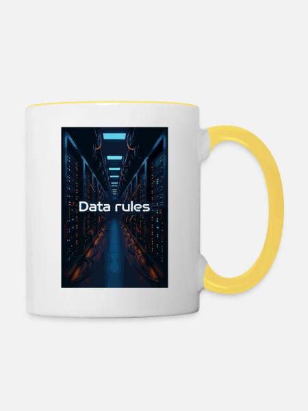 Regeln für Rechenzentrumsdaten - Tasse zweifarbig - Weiß/Gelb