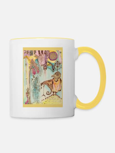 Traumvögel-Edikt - Tasse zweifarbig - Weiß/Gelb
