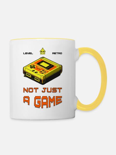 Retro Not Just A Game - Tasse zweifarbig - Weiß/Gelb