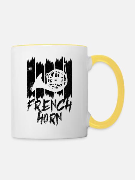 Horn - Tasse zweifarbig - Weiß/Gelb