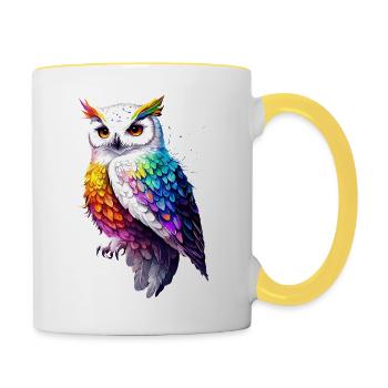 Snowy Owl White Owl Owl Owl Owl Snow Owl - Contrasting Mug - white/yellow - Right