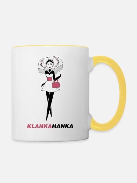 KLANK A HANKA - Tasse zweifarbig - Weiß/Gelb