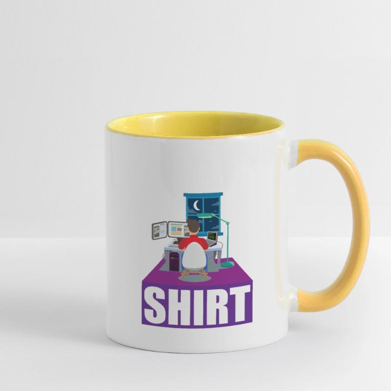 Night Shift Coder Programmer Desk Graphic Tasse zweifarbig