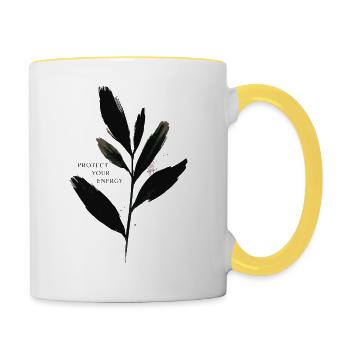Protect Your Energy - Mindfulness - Contrasting Mug - white/yellow - Right