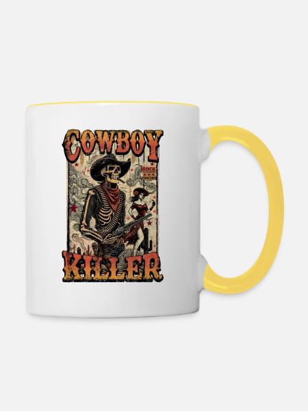 Cowboy-Killer - Tasse zweifarbig - Weiß/Gelb