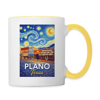 Plano, Texas - Mug contrasté - blanc/jaune - Droite