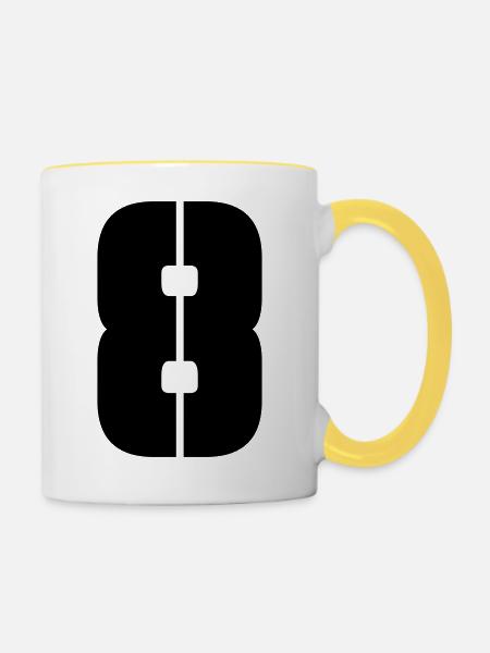 8 - Tasse zweifarbig - Weiß/Gelb