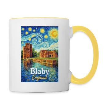 Blaby England Ruins in the Star Vortex - Contrasting Mug - white/yellow - Right