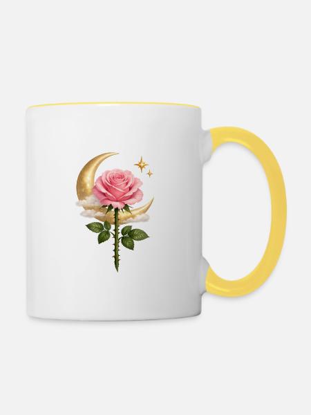 Mondrosenzauber - Tasse zweifarbig - Weiß/Gelb