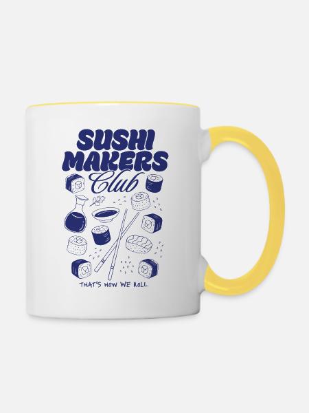 Sushi Makers Club - Tasse zweifarbig - Weiß/Gelb