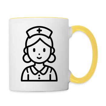 Krankenschwester - Tasse zweifarbig - Weiß/Gelb - Rechts