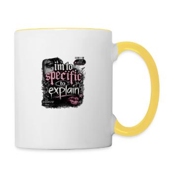 Trop précis pour expliquer – Gothic Pink - Mug contrasté - blanc/jaune - Droite