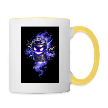 Purple Haunted Cannon Halloween - Contrasting Mug - white/yellow - Right