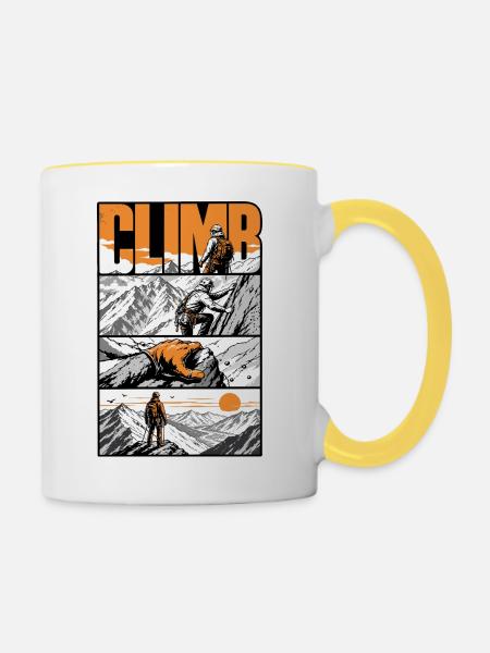 Summit Mountain Climber - Tasse zweifarbig - Weiß/Gelb
