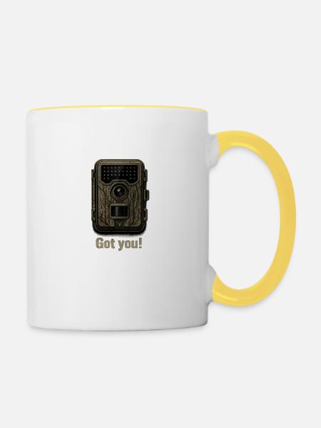 Wildkamera - Tasse zweifarbig - Weiß/Gelb