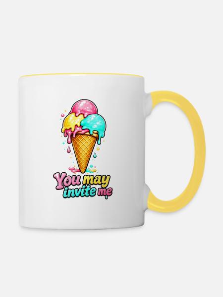 Eiskalt erwischt - Tasse zweifarbig - Weiß/Gelb