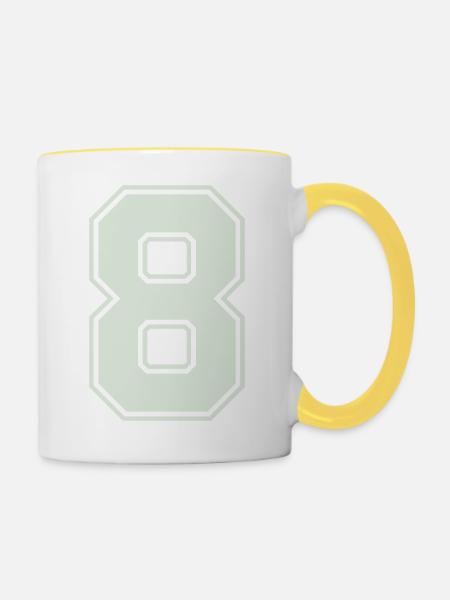 8 - Tasse zweifarbig - Weiß/Gelb