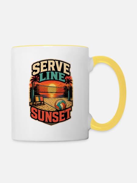 SERVE LINE SUNSET - Tasse zweifarbig - Weiß/Gelb