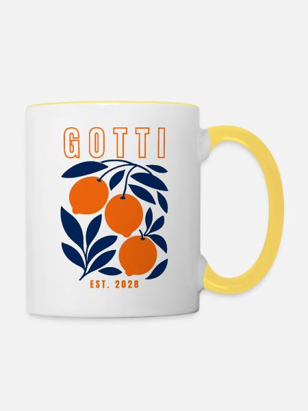 Gotti Patentante 2028 - Tasse zweifarbig - Weiß/Gelb