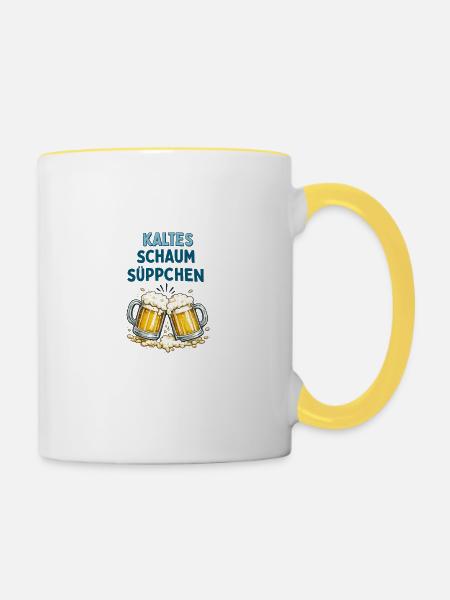 Kaltes Schaumsüppchen - Tasse zweifarbig - Weiß/Gelb