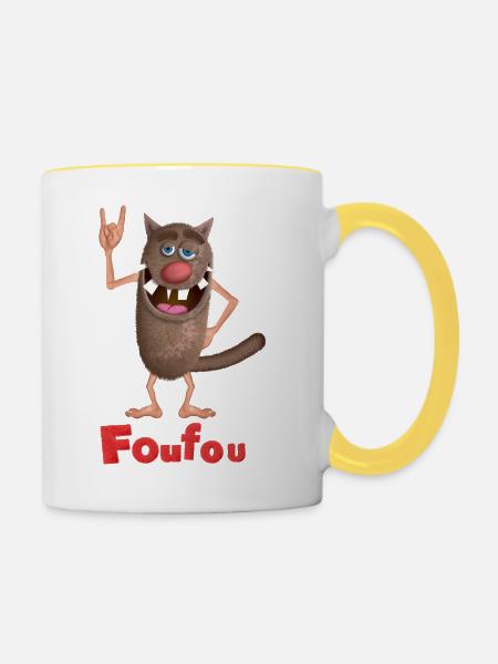 Foufou Superstar - Tasse zweifarbig - Weiß/Gelb