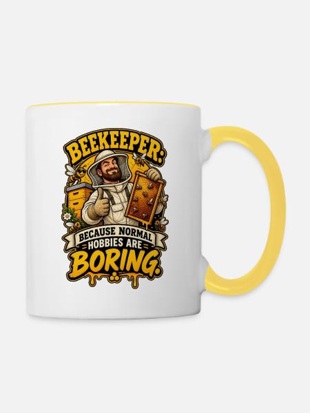 Beekeeper Hobbies - Tasse zweifarbig - Weiß/Gelb