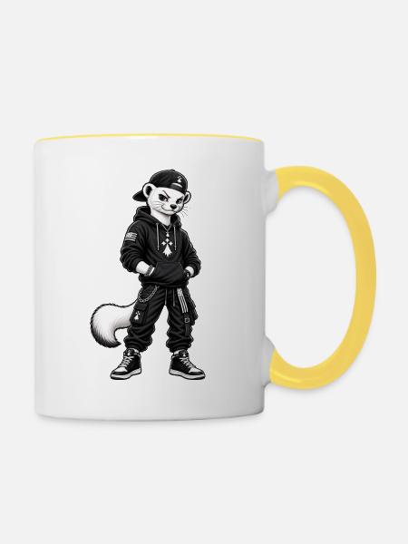Cool Ermine - Tasse zweifarbig - Weiß/Gelb