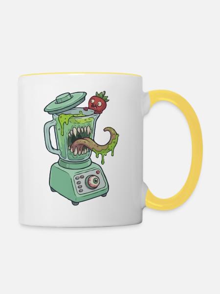 Monster Standmixer - Tasse zweifarbig - Weiß/Gelb