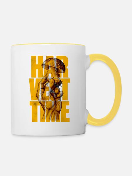 Erntezeit Porcini Tee - Tasse zweifarbig - Weiß/Gelb