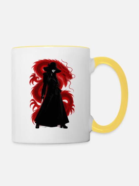 SCHWARZER SKORPION - Tasse zweifarbig - Weiß/Gelb