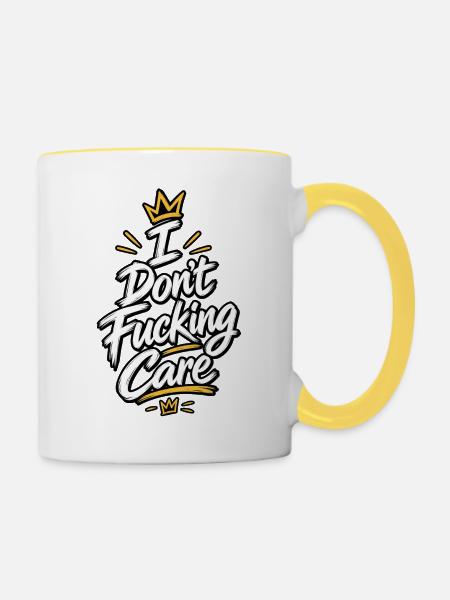 Das ist mir egal - Tasse zweifarbig - Weiß/Gelb