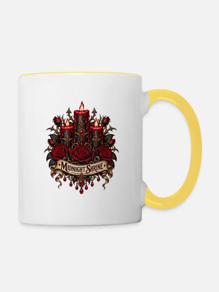 Mitternachtsschrein-Rosen - Tasse zweifarbig - Weiß/Gelb