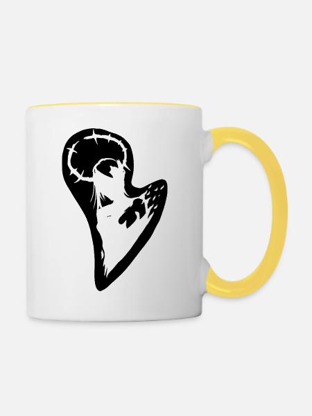 Barbed Halo Silhouette - Tasse zweifarbig - Weiß/Gelb