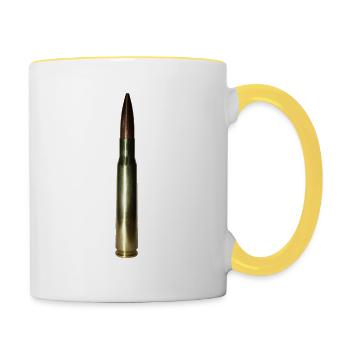 Munition-Gewehr - Tasse zweifarbig - Weiß/Gelb - Rechts