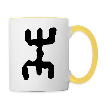kabyle - Mug contrasté - blanc/jaune - Droite