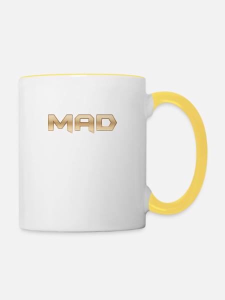 Mad - Tasse zweifarbig - Weiß/Gelb