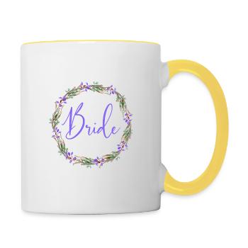 Fleurs Grue Rustikal Team Bride 1 - Mug contrasté - blanc/jaune - Droite