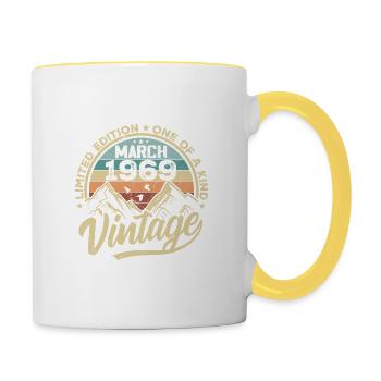 March 1969 Birthday - Vintage March 1969 - Contrasting Mug - white/yellow - Right