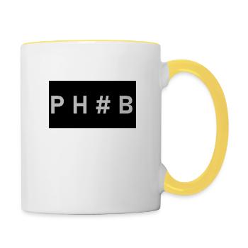 P H B grisnoir - Mug contrasté - blanc/jaune - Droite