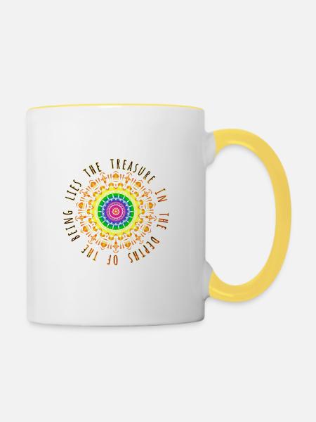 Der Schatz mit Phrase - Tasse zweifarbig - Weiß/Gelb