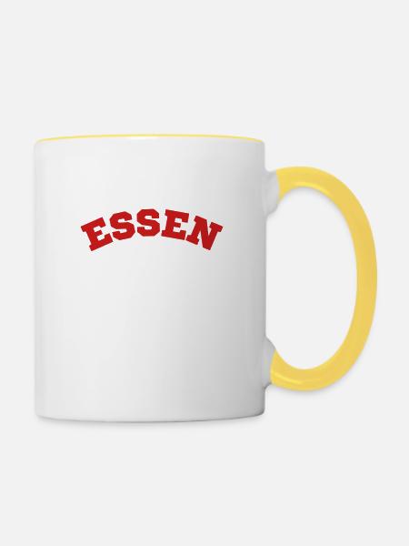 Essen - Tasse zweifarbig - Weiß/Gelb