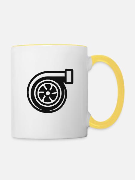 Turbolader - Tasse zweifarbig - Weiß/Gelb
