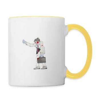 Zombie Collection: Suit Zombie - Contrasting Mug - white/yellow - Right