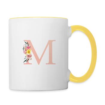 M Monogram Floral - Contrasting Mug - white/yellow - Right