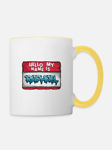 Vorname Raphael - Tasse zweifarbig - Weiß/Gelb