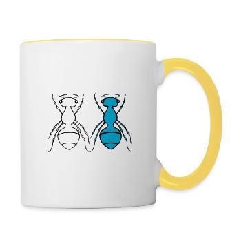 Ant Duo - Tasse zweifarbig - Weiß/Gelb - Rechts